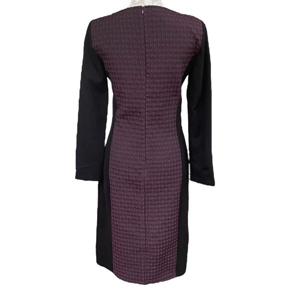 Max Mara Weekend Purple Black Houndstooth Knee Length Midi Dress Size Medium - Picture 2 of 6